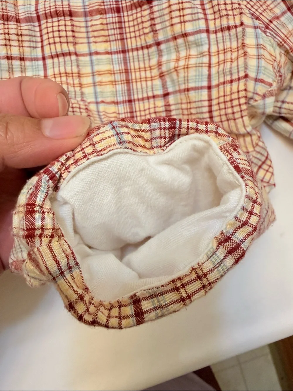 VTG 90s Babymini par Catimini Fleece Top Plaid Overalls Set 6M 67cm Fox French
